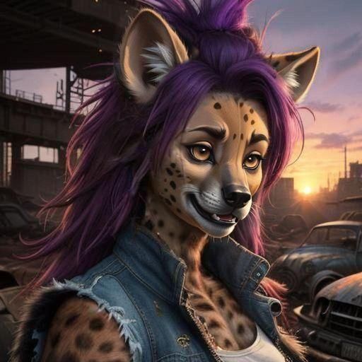 Surreal Sunset Goddess Amidst Rusty Junkyard Ruins