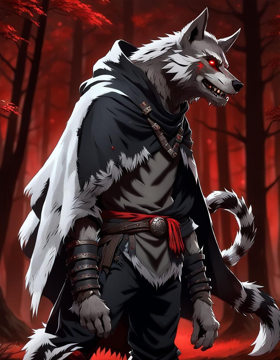 Gnoll in Dark Forest, 3D Anime Art