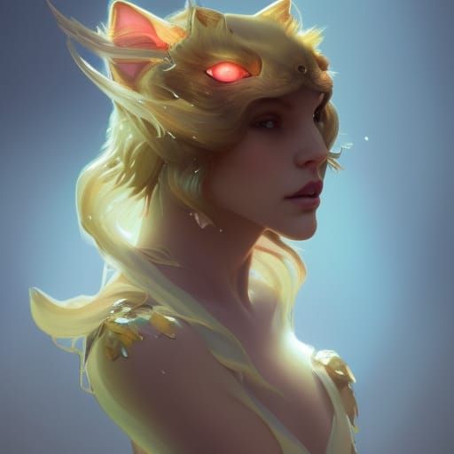 Enchanting Fairy Cat Portrait in Digital Art Style