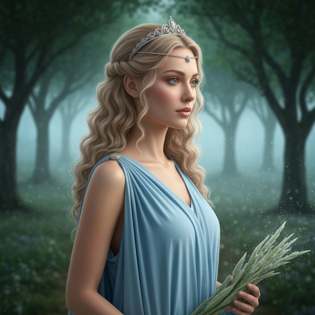 Ersa, Greek Goddess of Dew, in Hyperrealistic Style
