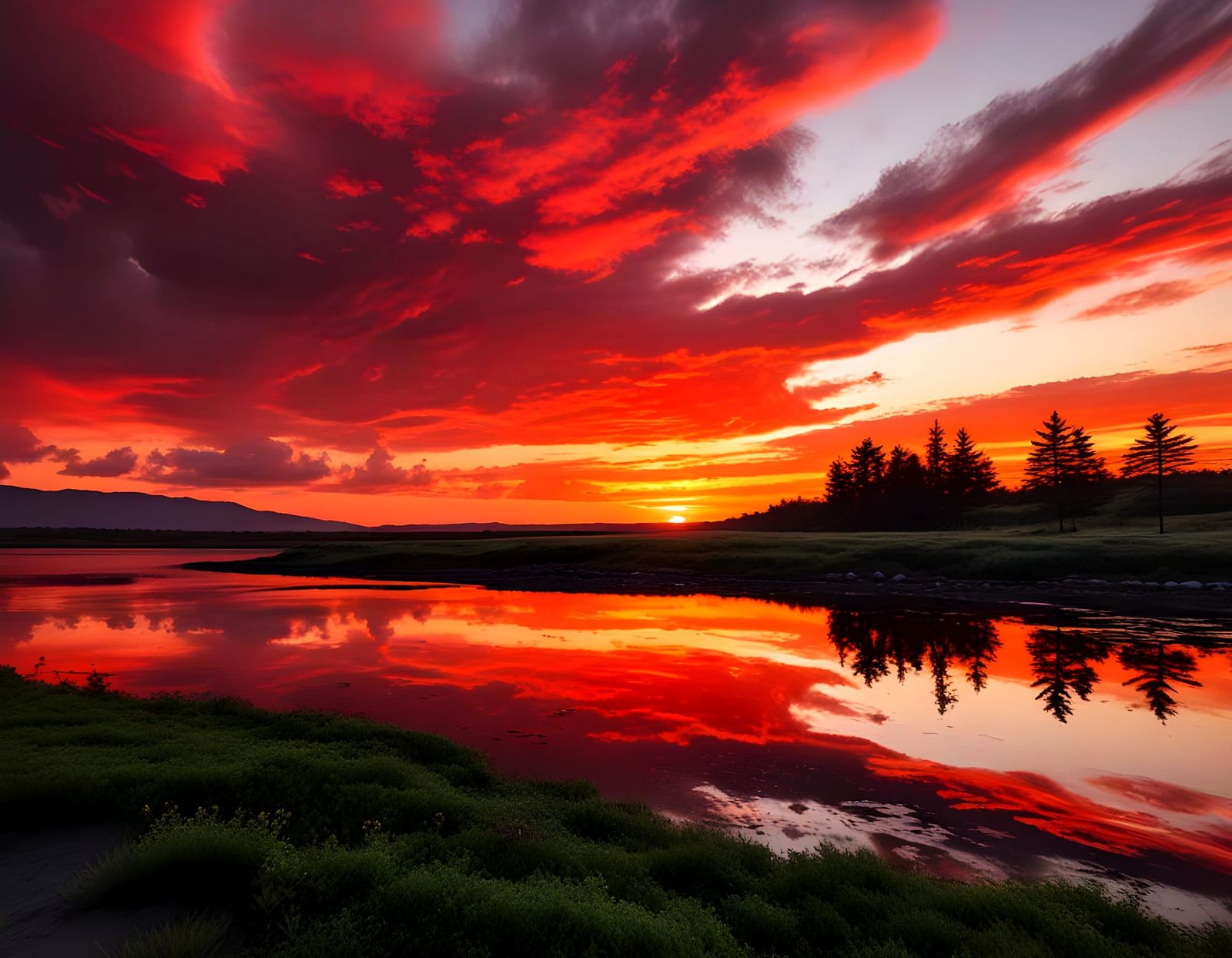 Vibrant Red Sunsets