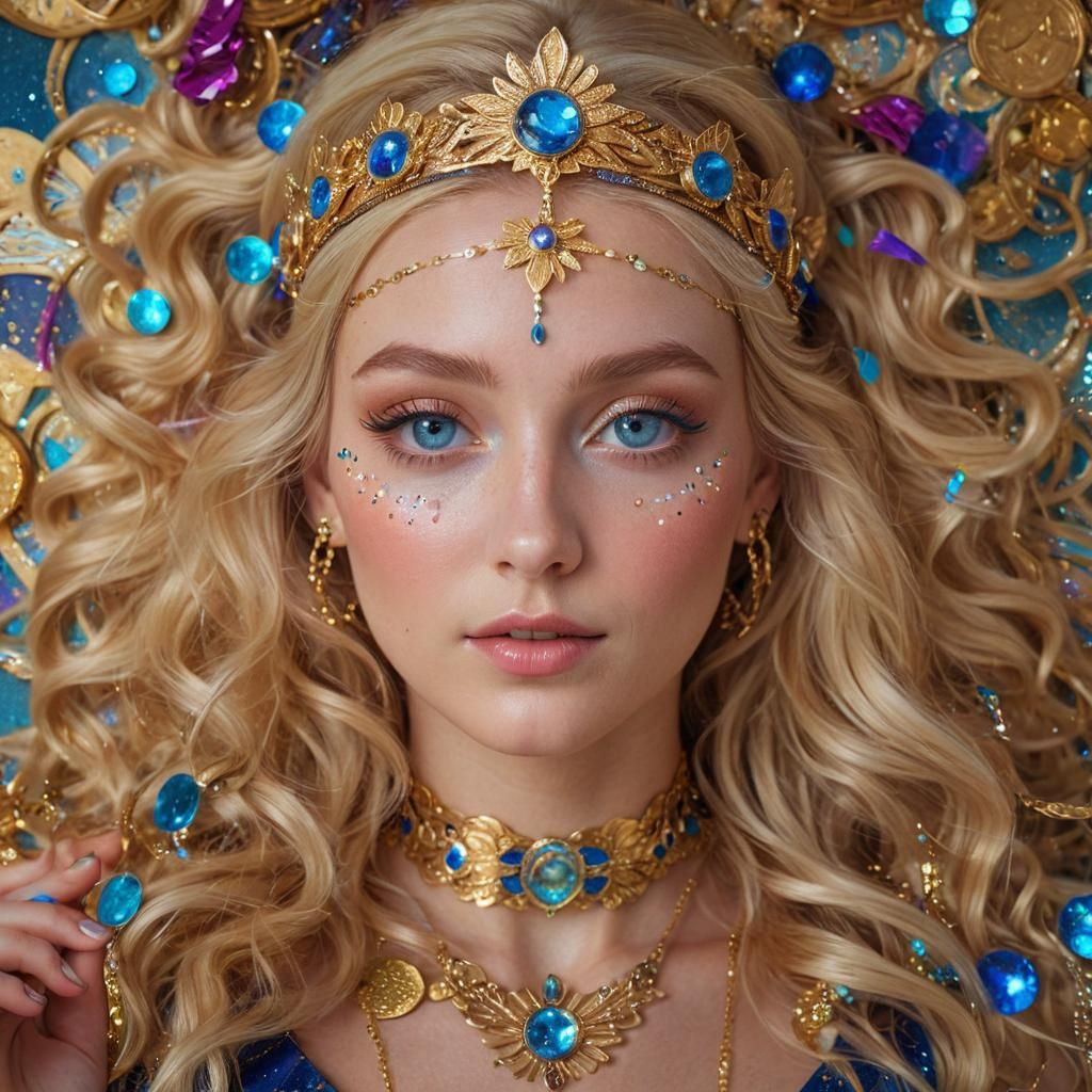 Blonde Tarot Reader in Candy Art Style