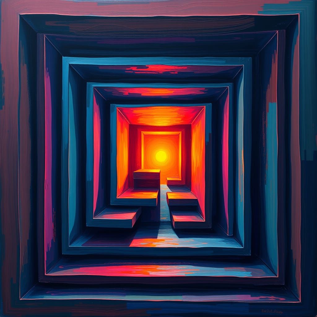 Escher-esque Maze in Vibrant Colors