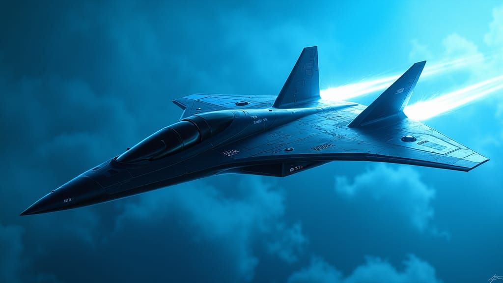 Futuristic Darkstar SR-72 Hypersonic Aircraft in Flight