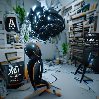Detailed Cyborg Portrait Conveying Anxiety and Anger