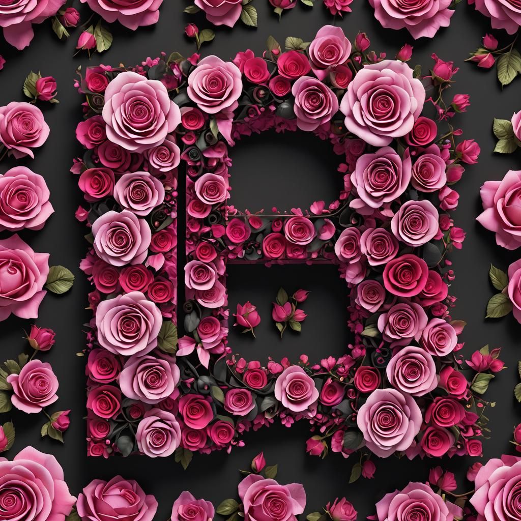 Floral Letter A in 3D Render