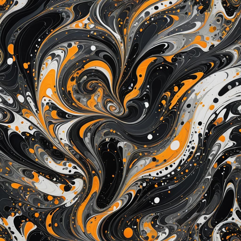 Mesmerizing Black Swirls Against White Void