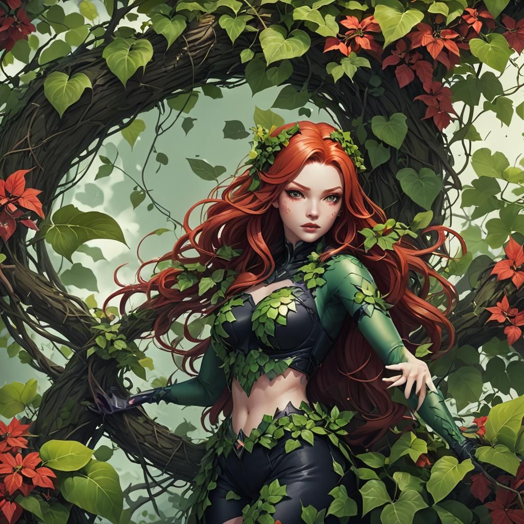 Anime Style Poison Ivy Concept Art