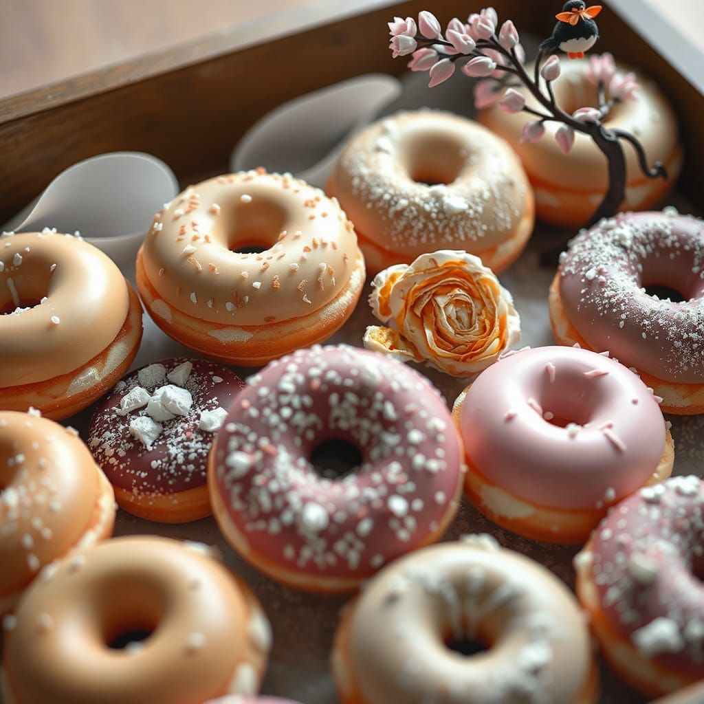 Mochi Donuts in Fantasy Double Exposure Style