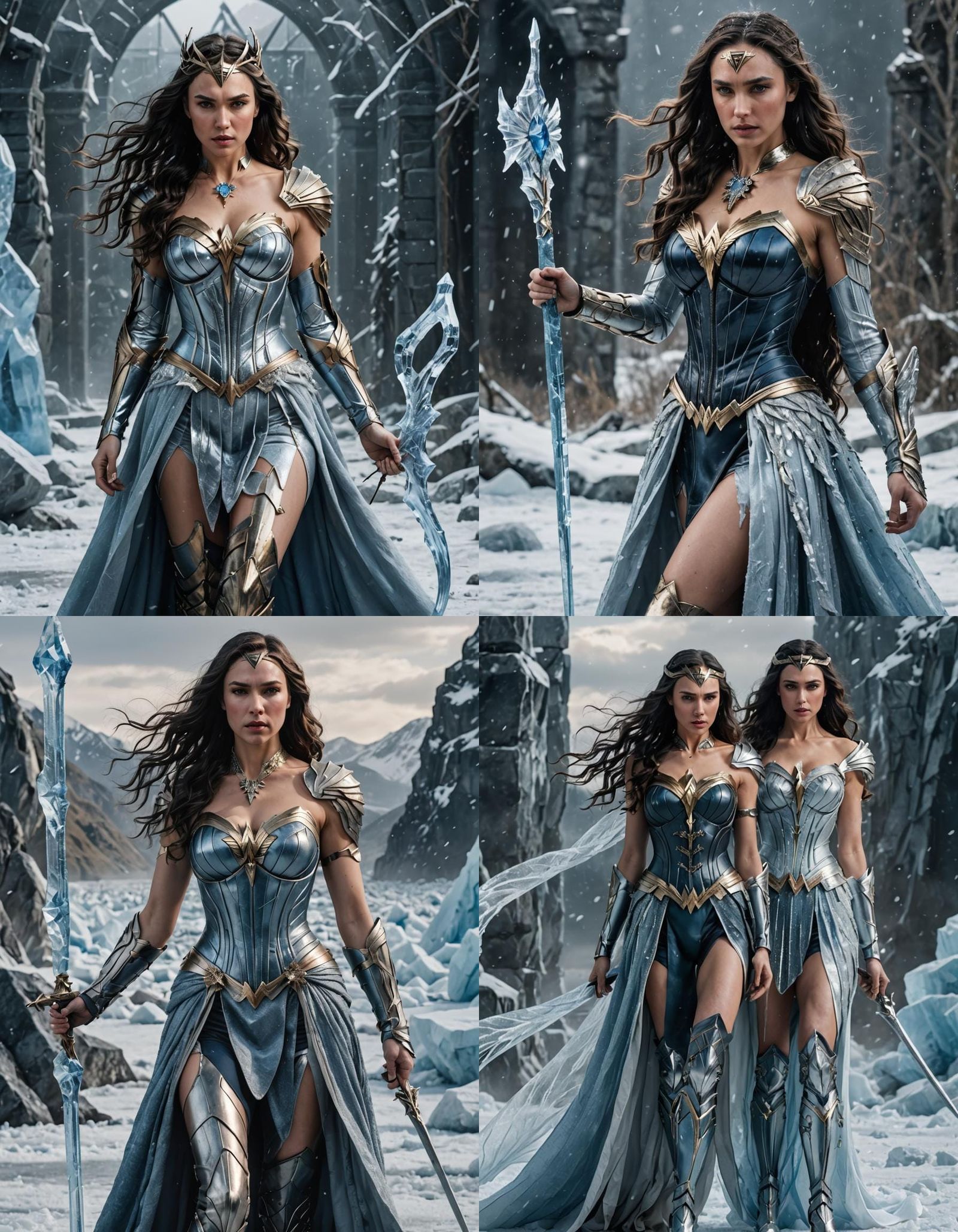 Ice Queen with Bow in Fantasy Digital Painting