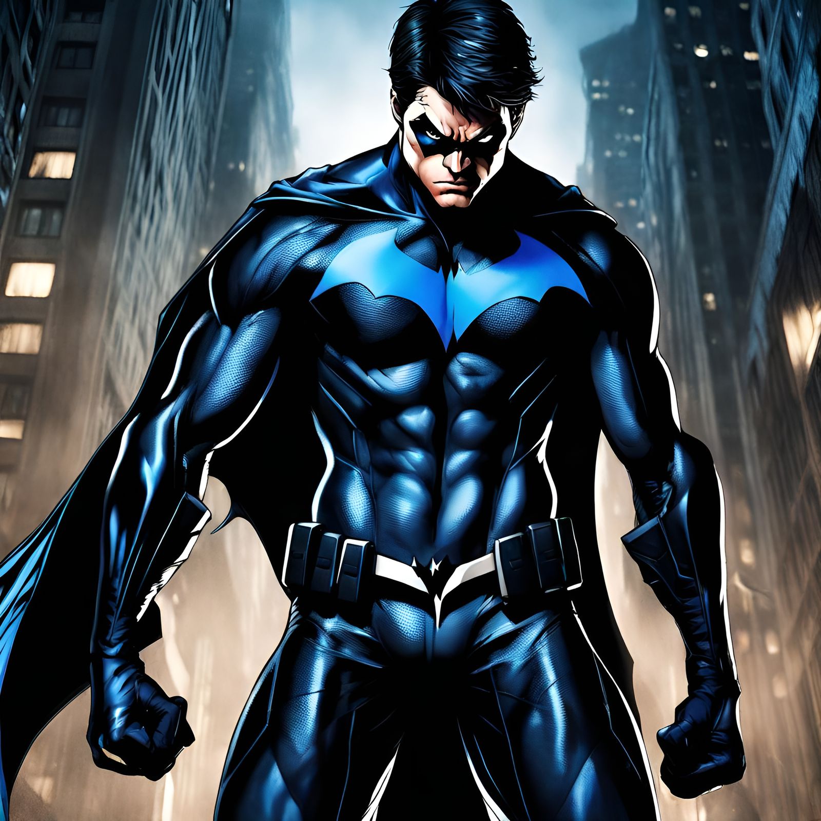 Hyperrealistic Angry Nightwing from Batman in HDR