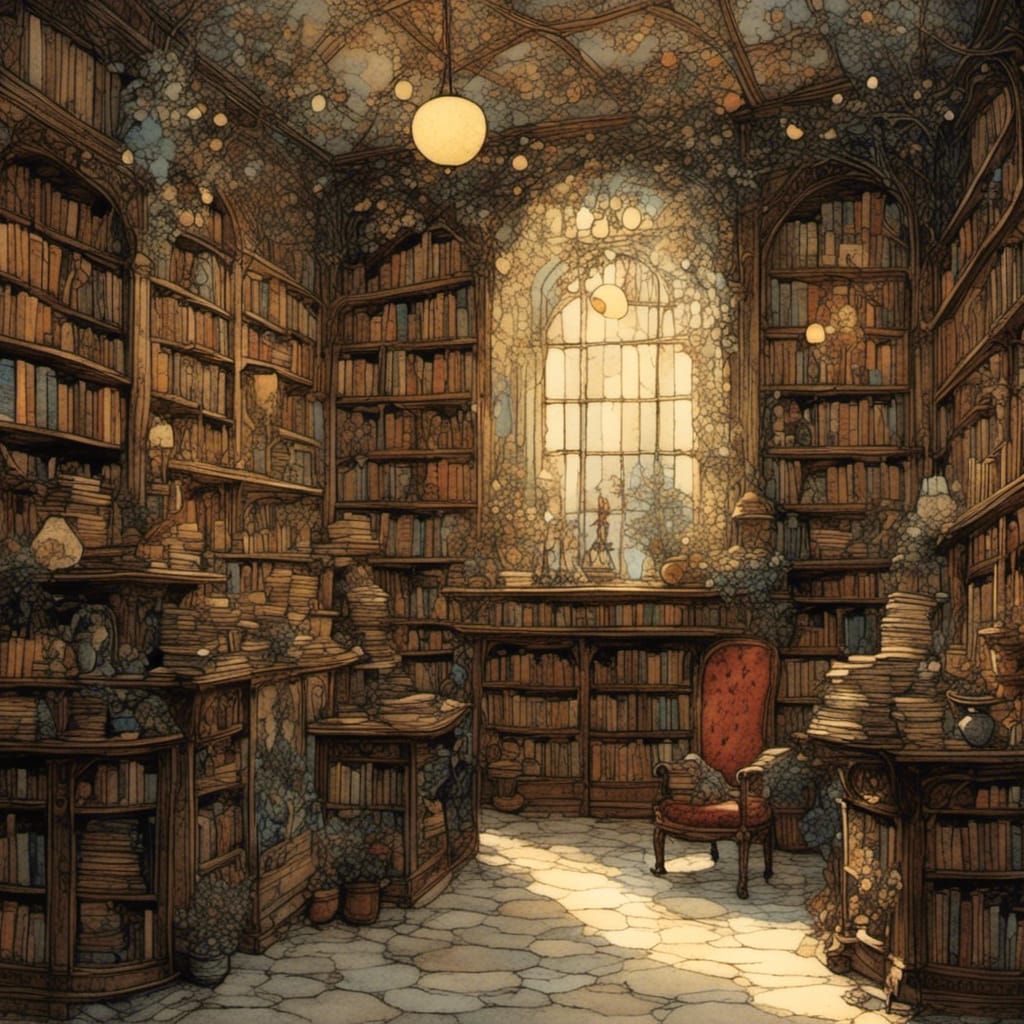 Enchanting Bookshop Inspired by Classic Illustrators