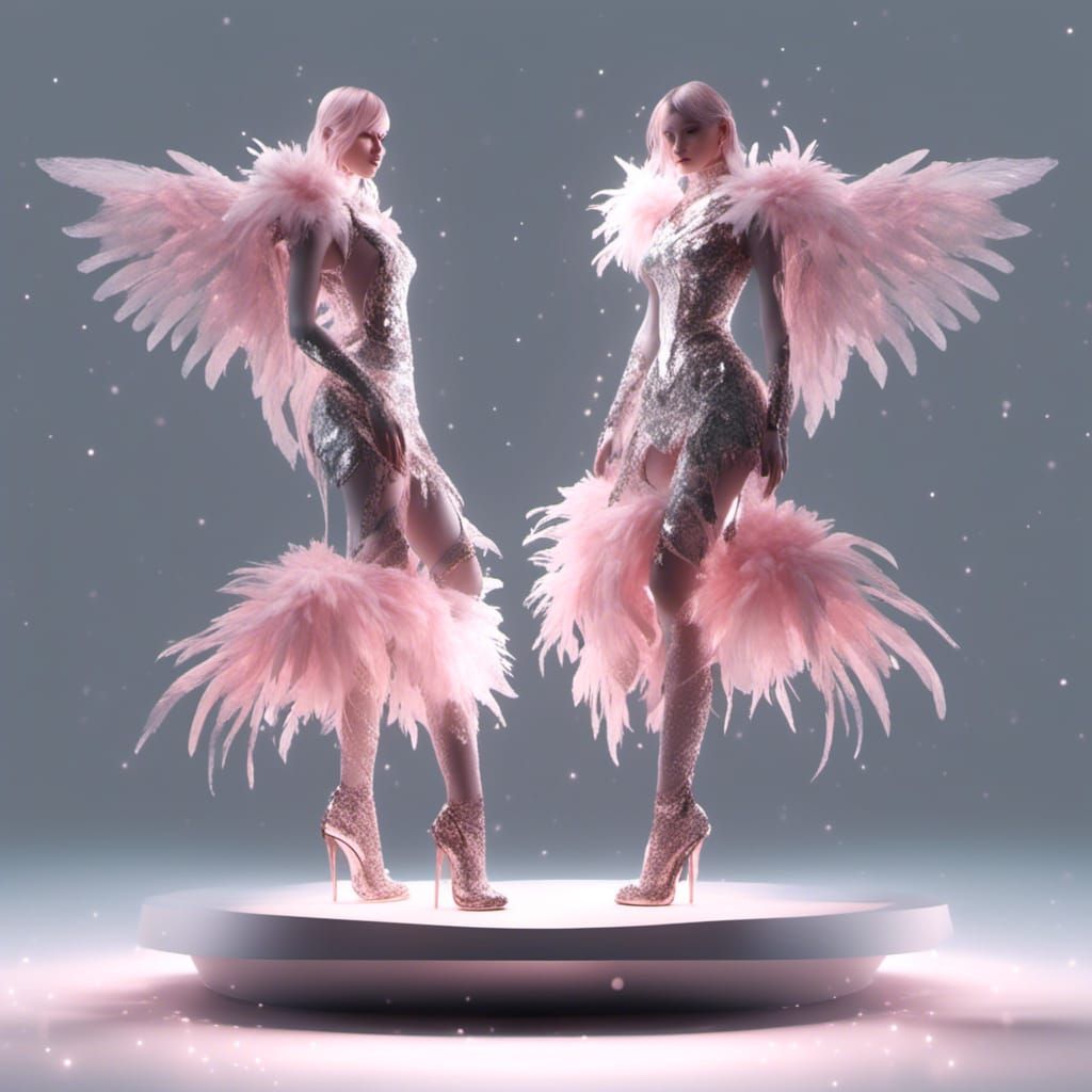 Extravagant Angel Wing Outfit with Scales in 8K