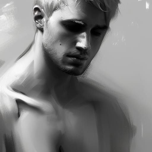 Blonde Man Portrait in Illustration Style