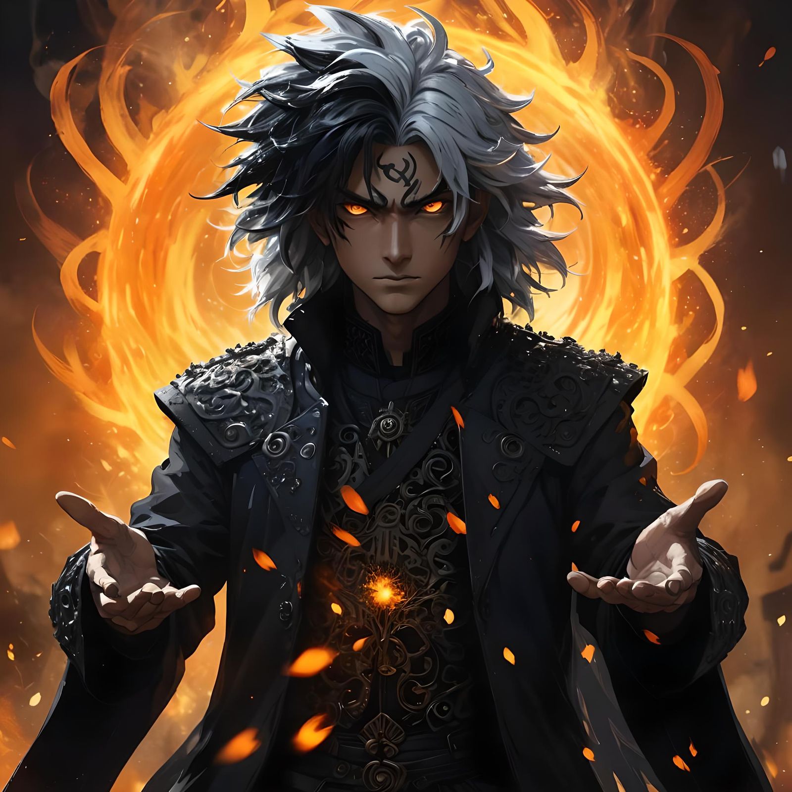 Enigmatic Figure Manipulating Glowing Particles, Manga Scan ...