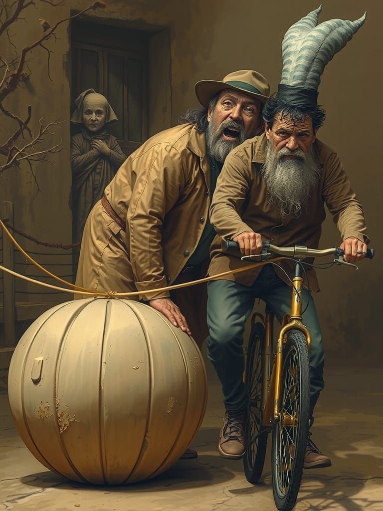 Echoes of Childhood: A Lonely Figure in a Weathered Landscap...