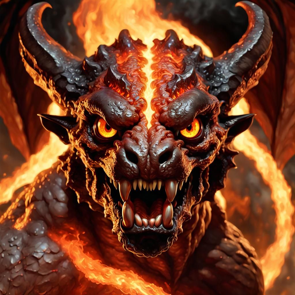 Detailed 3D Portrait of a Mythical Balrog