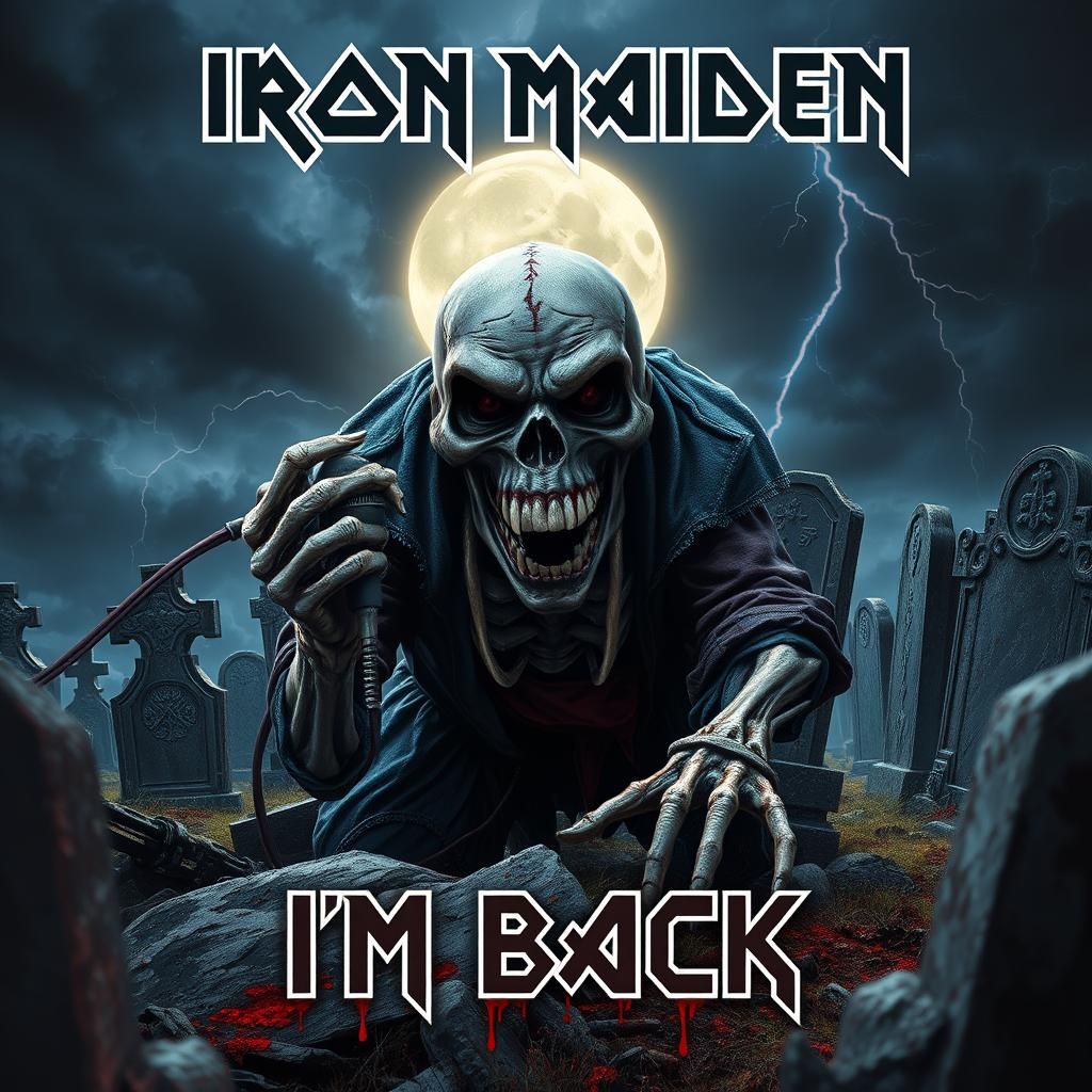Eddie Returns: Iron Maiden Album Art in Dark Fantasy Style