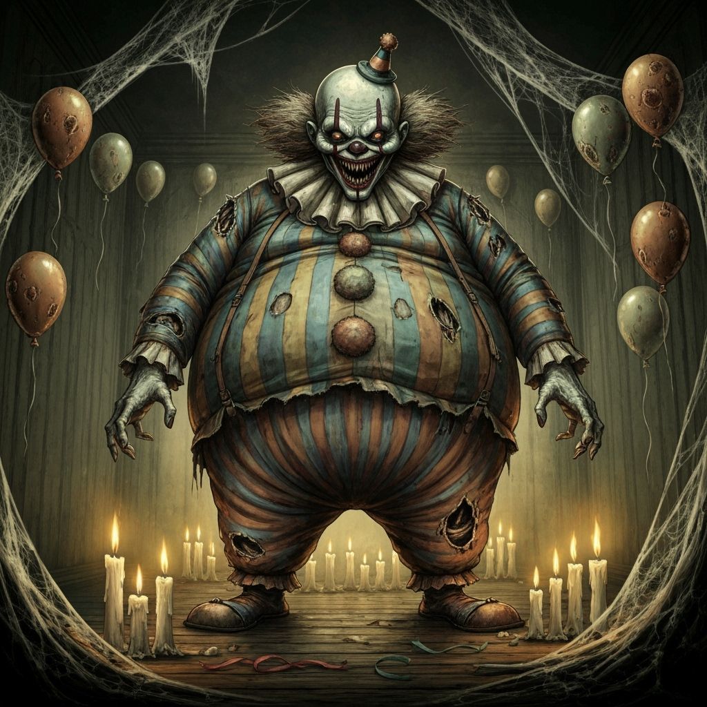 Morbidly Obese Zombie Clown at Spooky Birthday Party