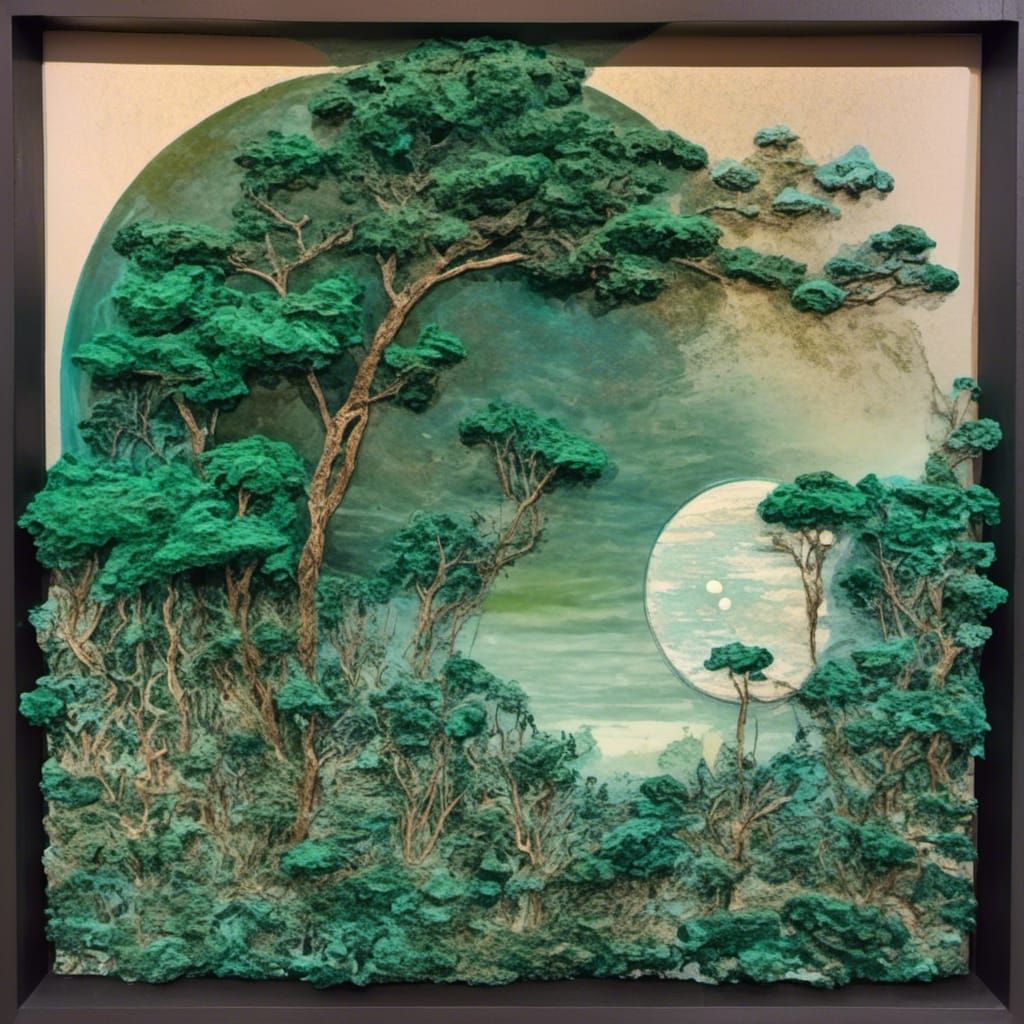 Empire Dress on Fan Screen in Vaporwave Style