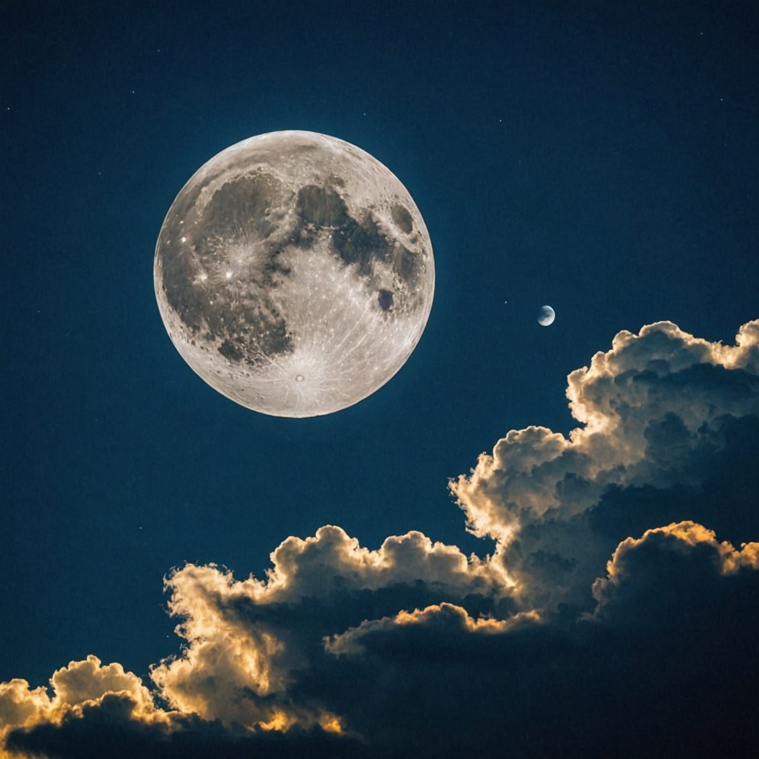 Clouds Obscure the Moon in Night Sky