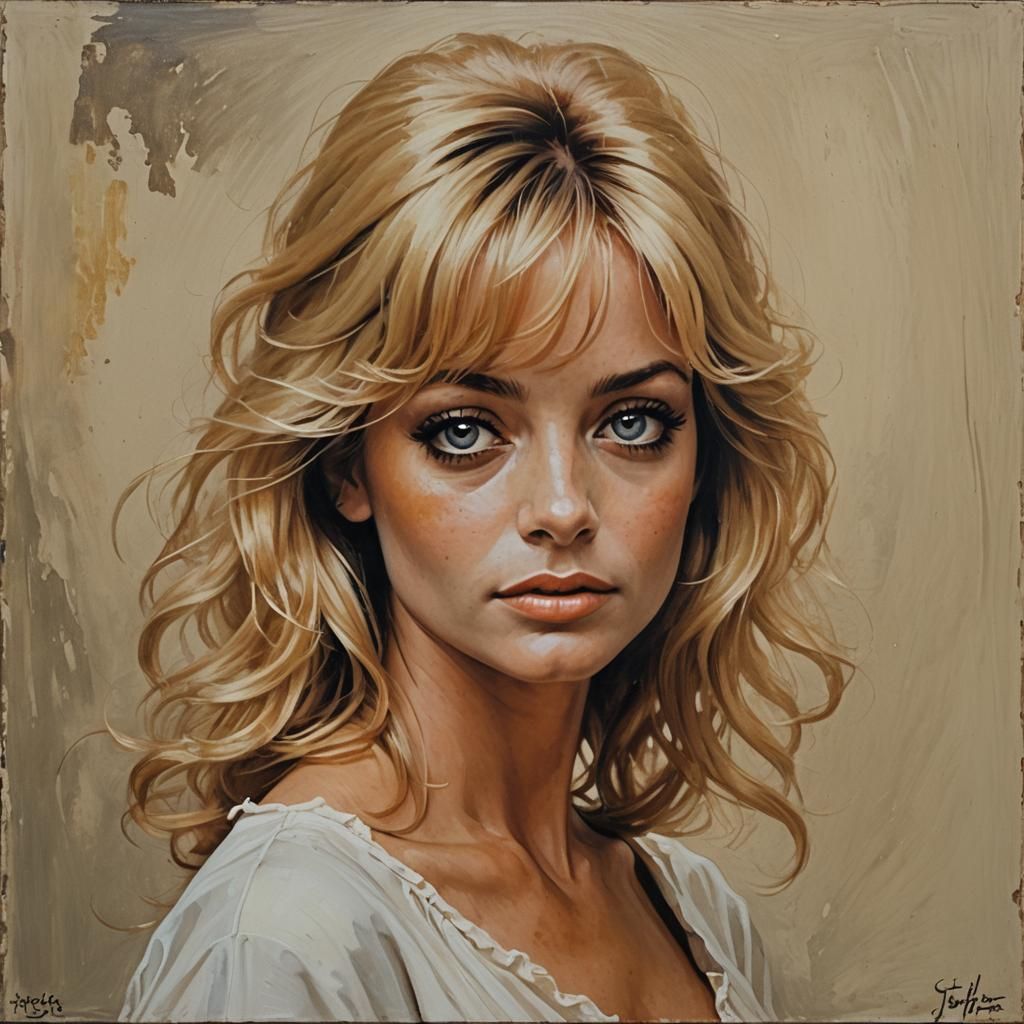 Young Goldie Hawn Portrait in Oil Paint