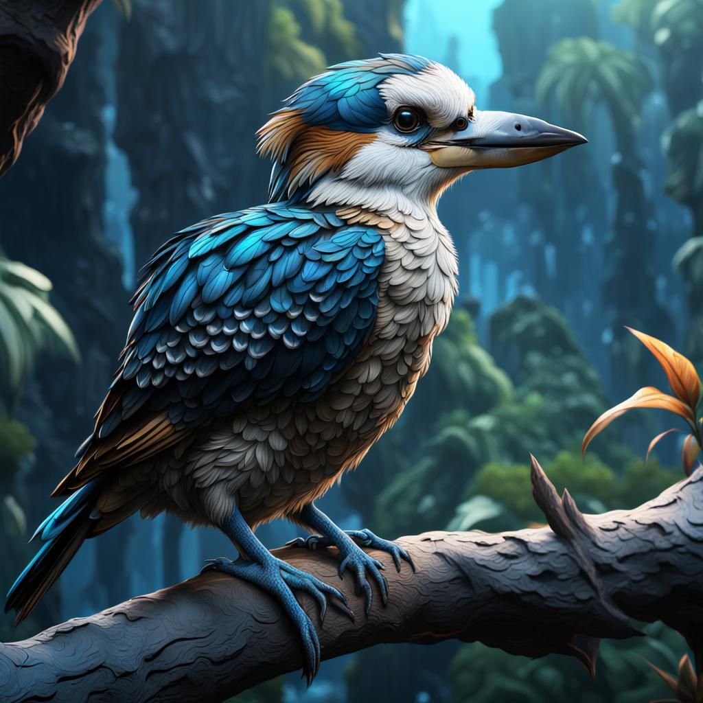 Detailed Kookaburra Bird Matte Painting
