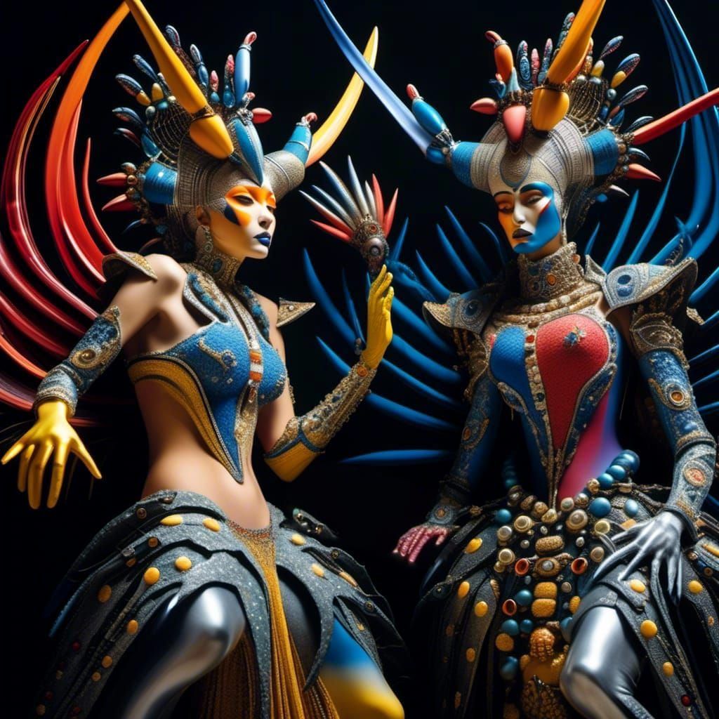 Abstract Alien Portrait in Hyperrealistic Style