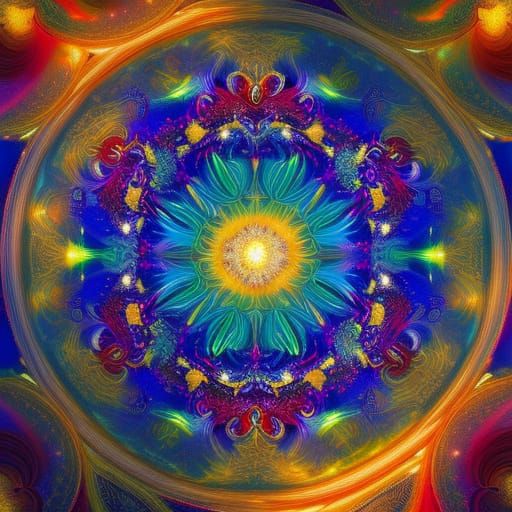 Illuminated Maelstrom: Vivid Digital Fantasy Art