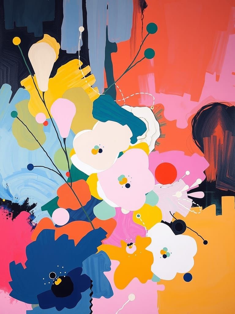 Vibrant Abstract Forms in Ethereal Atmosphere