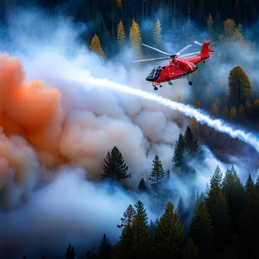 Firefighters Battle Forest Fire with Aircraft Support