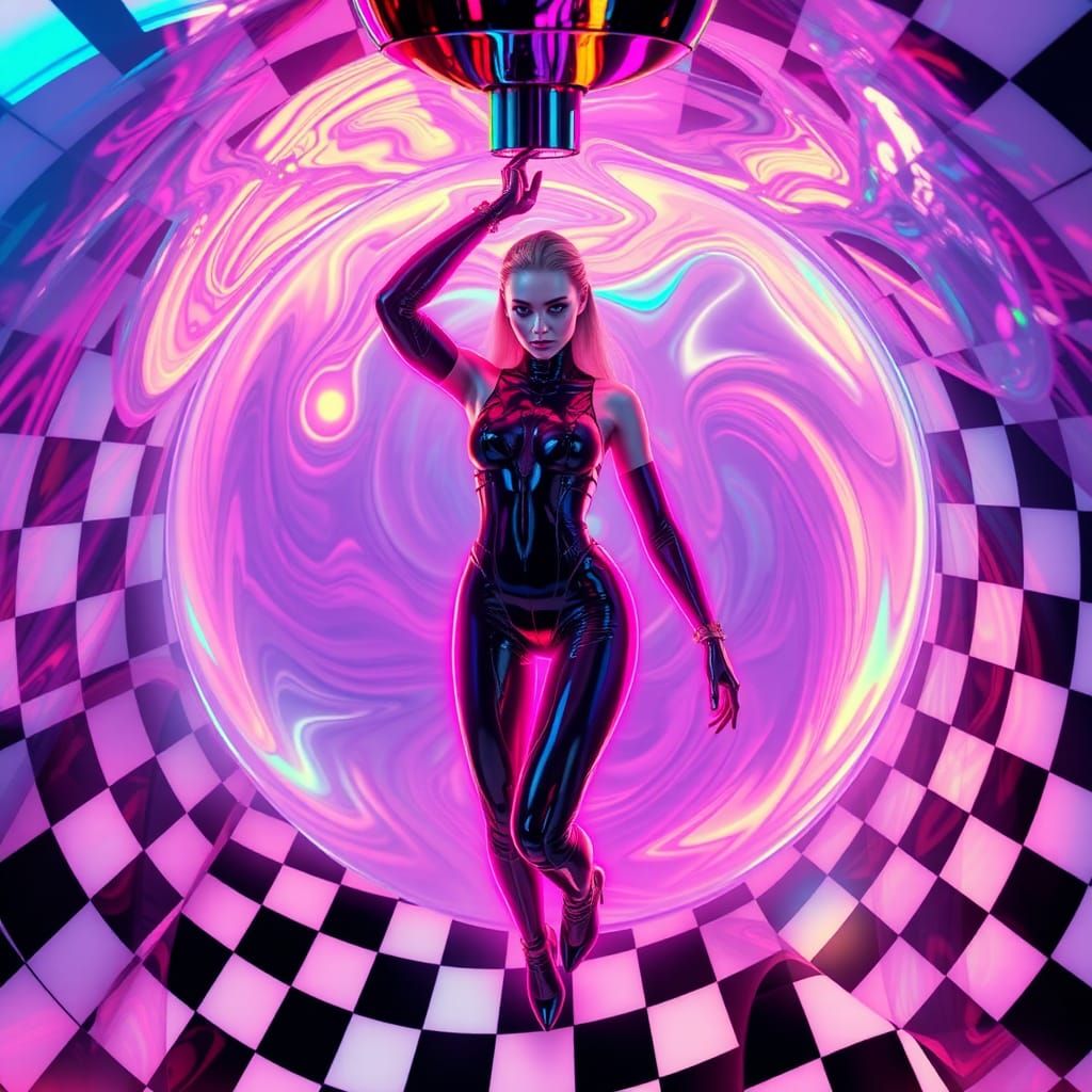 Futuristic Woman in Experimental Tube: Sci-Fi Art