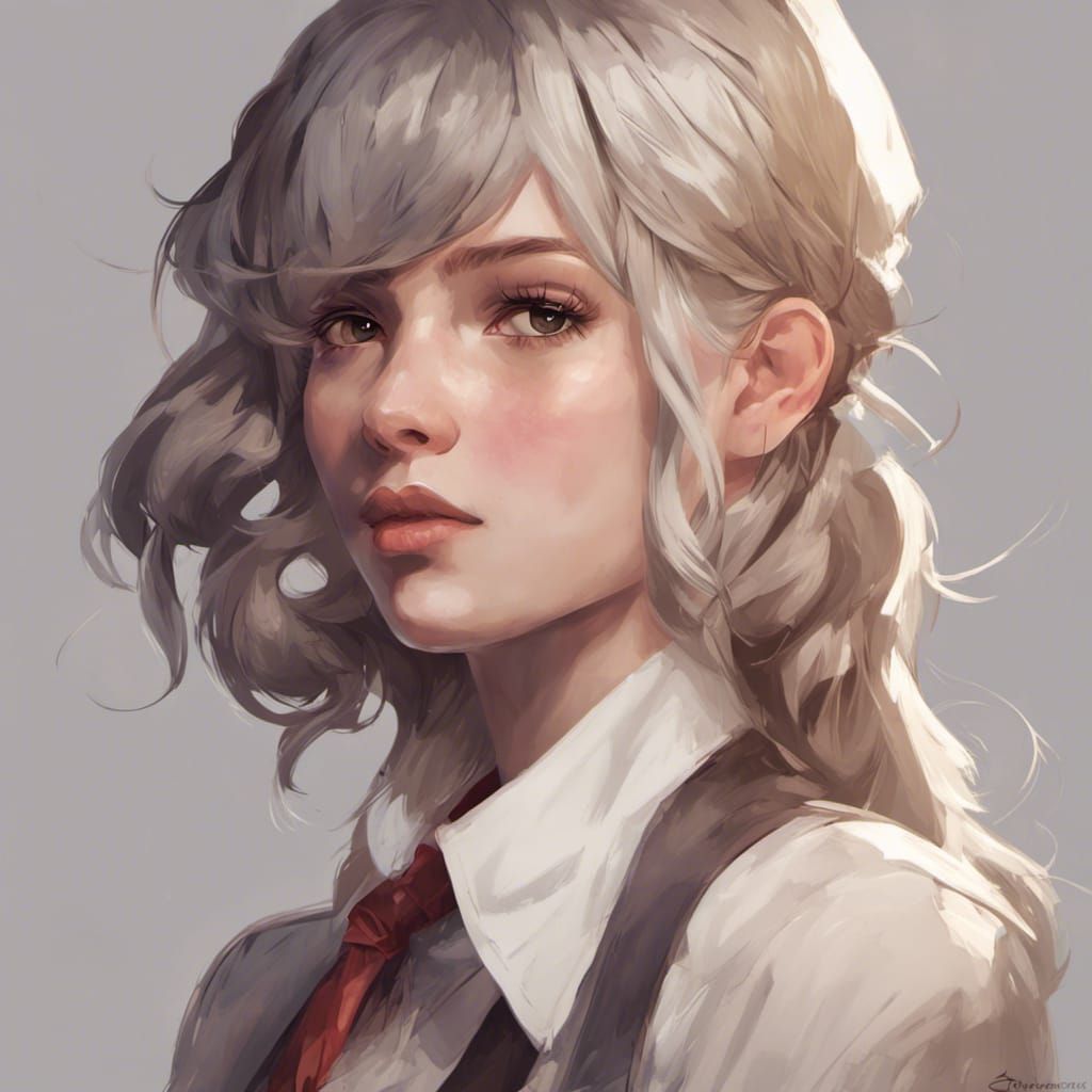 High School Girl Portrait in Artgerm Style