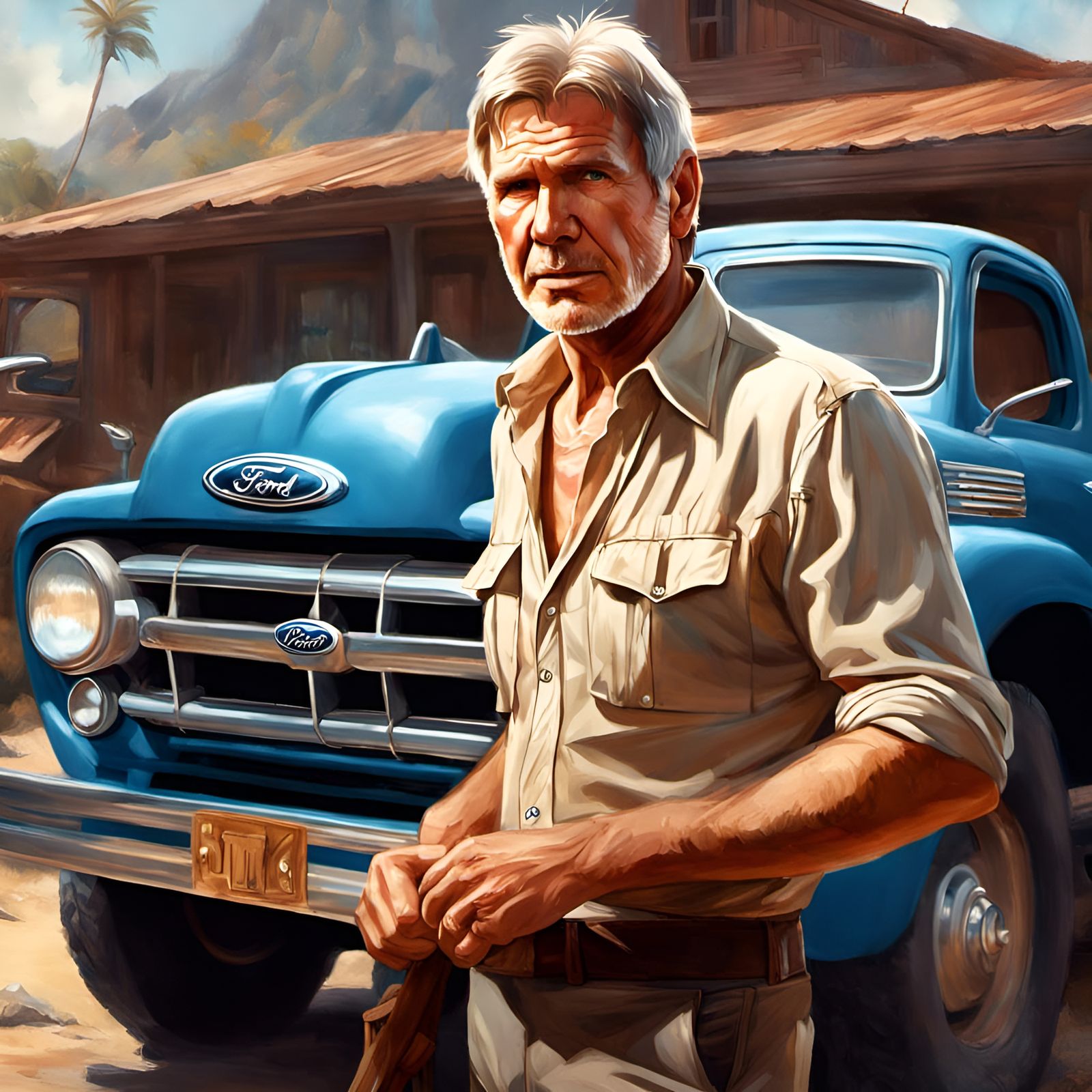 Harrison Ford and Ford Truck Portrait