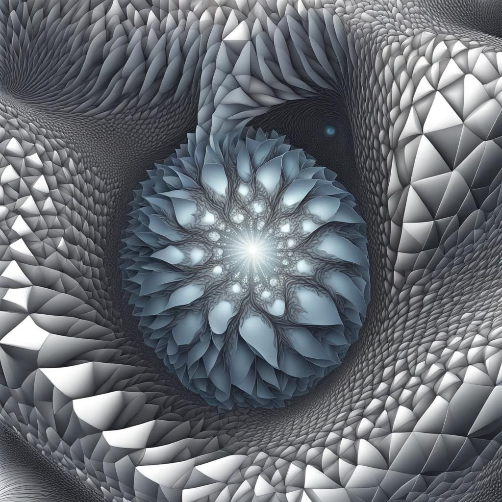 Diamond Planet: Abstract Fractal Design in 3D