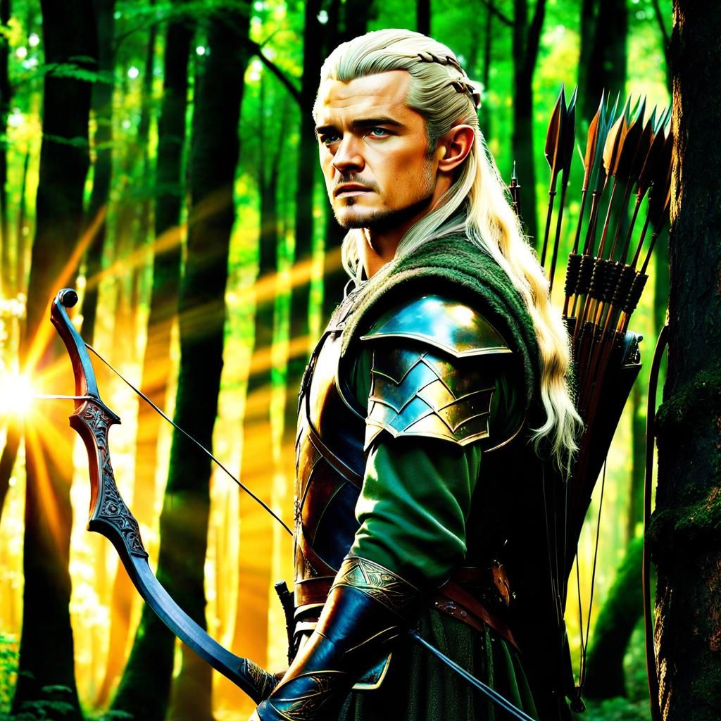 Legolas in Magical Forest with Cinematic Lighting