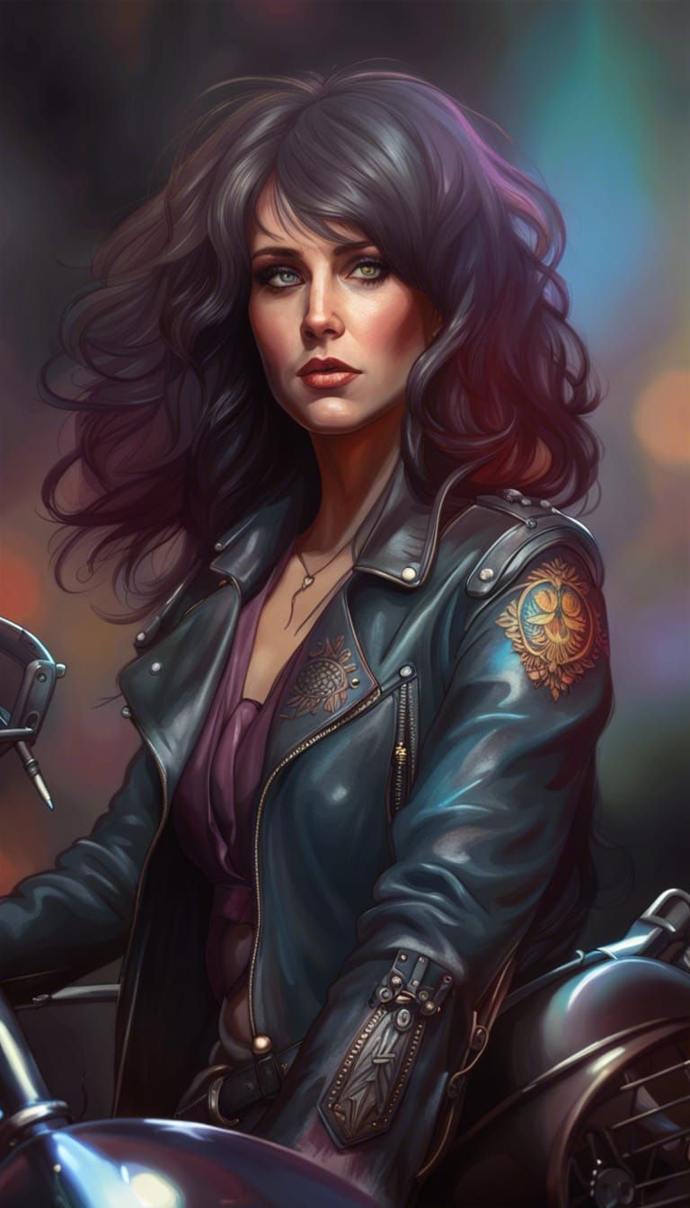 Grace Slick Portrait in Dynamic Lighting, Detailed Art