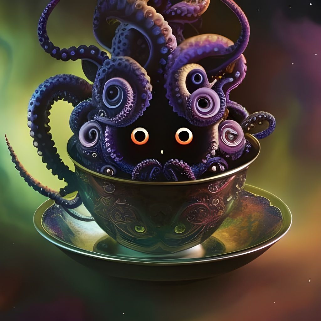 Baby Eldritch Demon in Teacup: Cosmic Horror