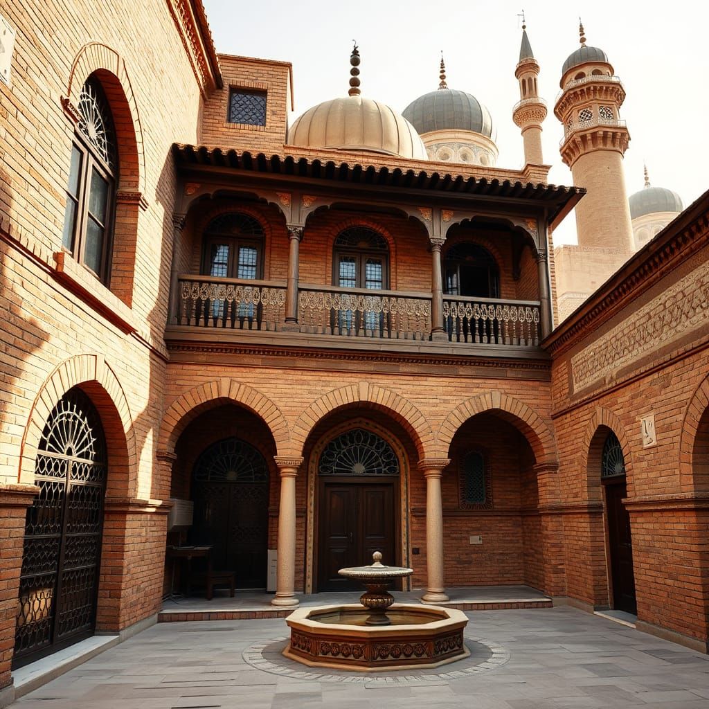 Baghdad House in Abbasid Style with Brickwork