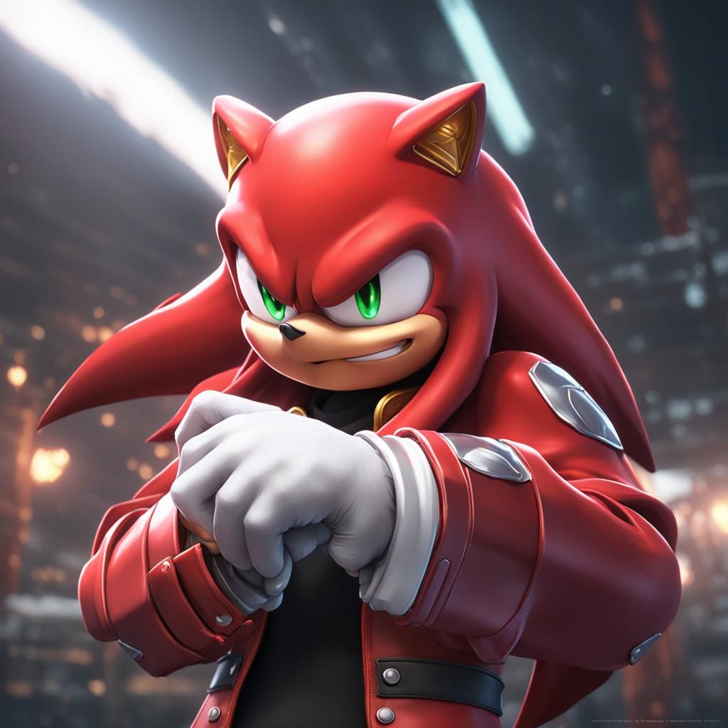 Detailed 3D Anime Art of Knuckles