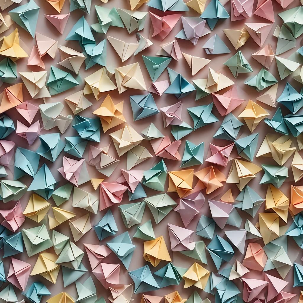 Macro Photo of Delicate Origami Paper Art