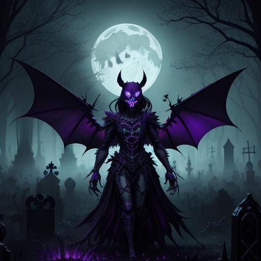 Gothic Care Bear with Neon Crossbones