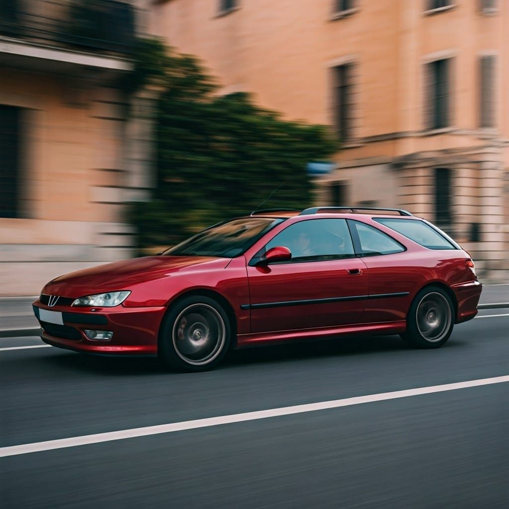 Lava Red Peugeot 406 Shooting Brake Speeds Down Parisian-Ins...