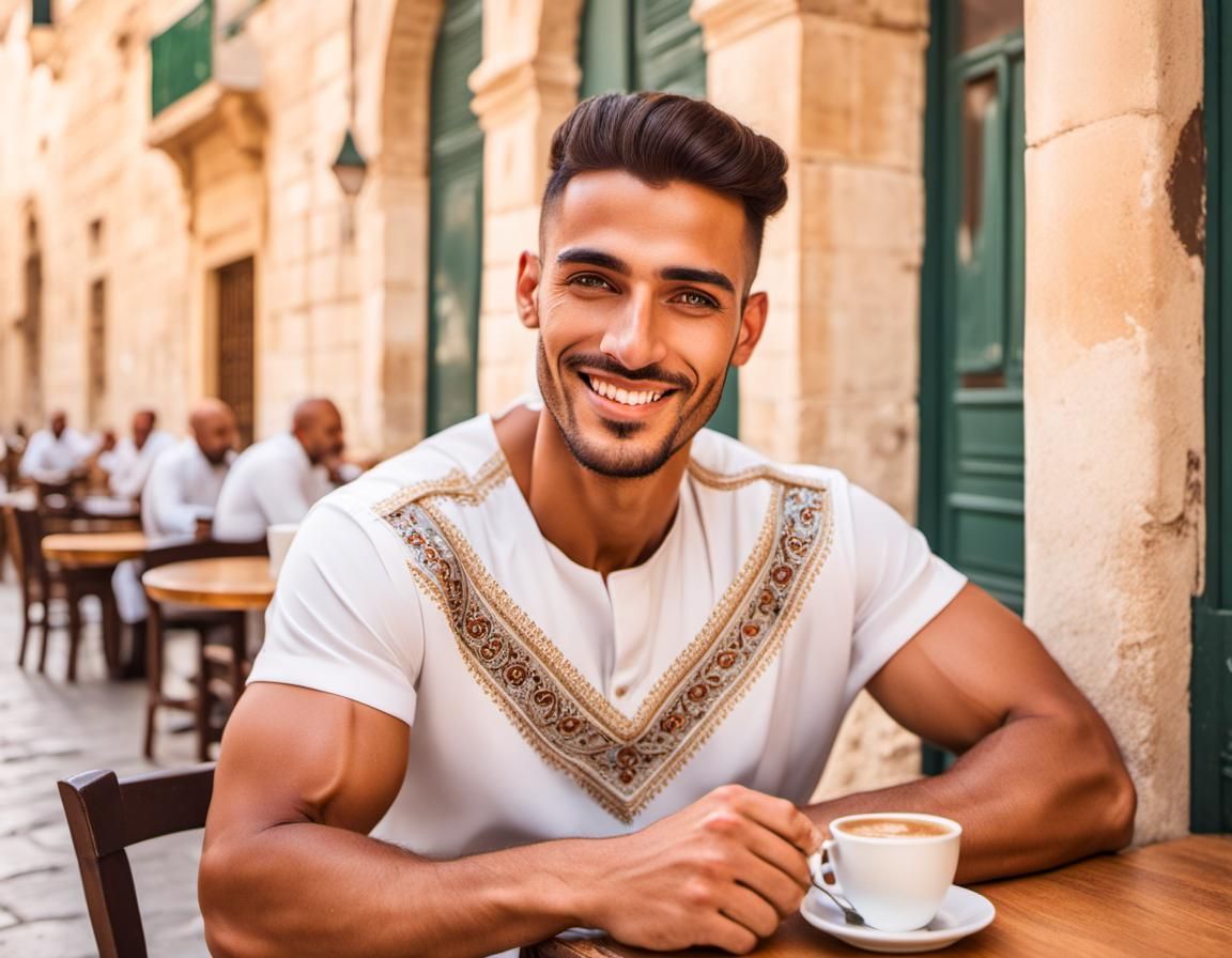 Young arabian prince incognito on holiday in Malta, enjoying...