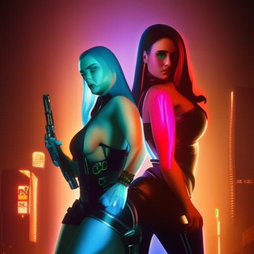 Cyberpunk 2099: Two Stunning Female Villains