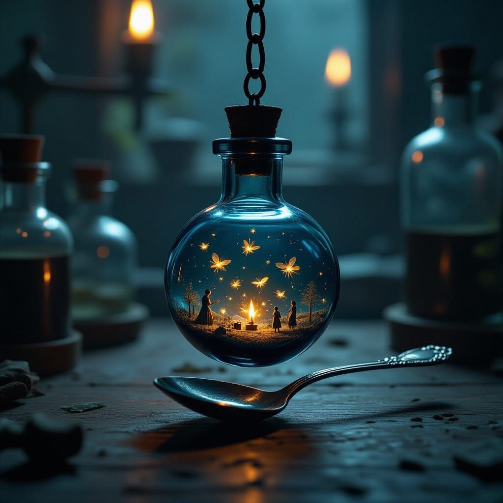 Midnight Blue Phial of Stolen Memories in Chiaroscuro Lab