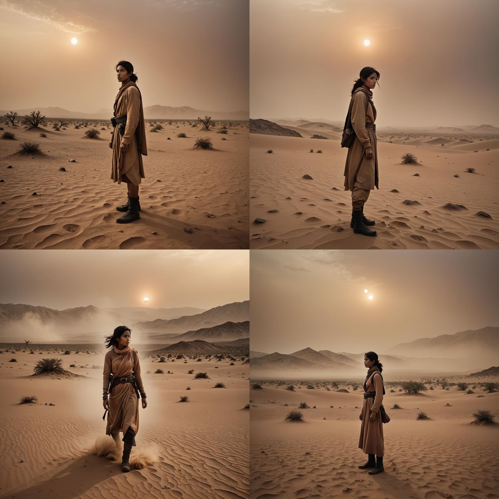 Dramatic Eye in Mars Desert: Cinematic Film Still