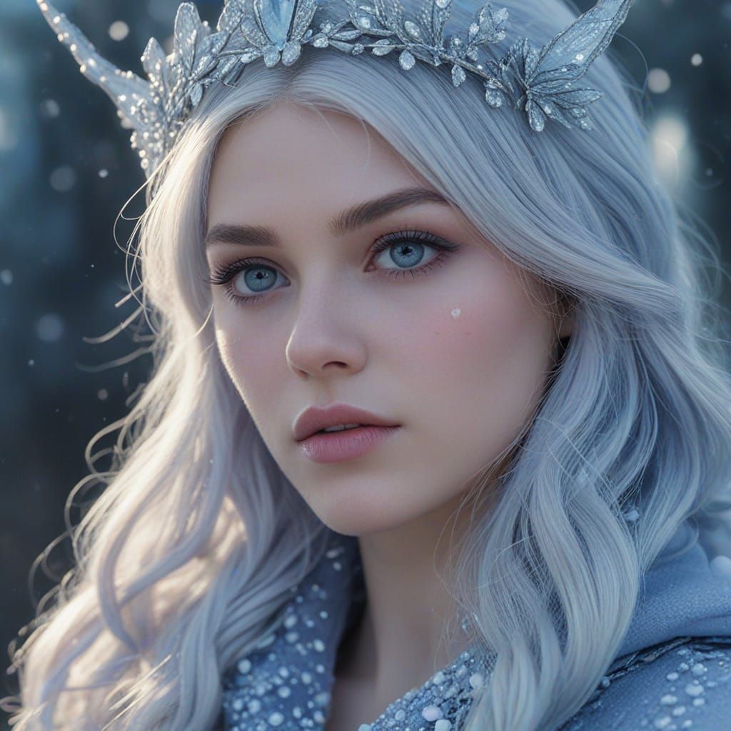 Winter Fairy Princess in Gothic Disney Style