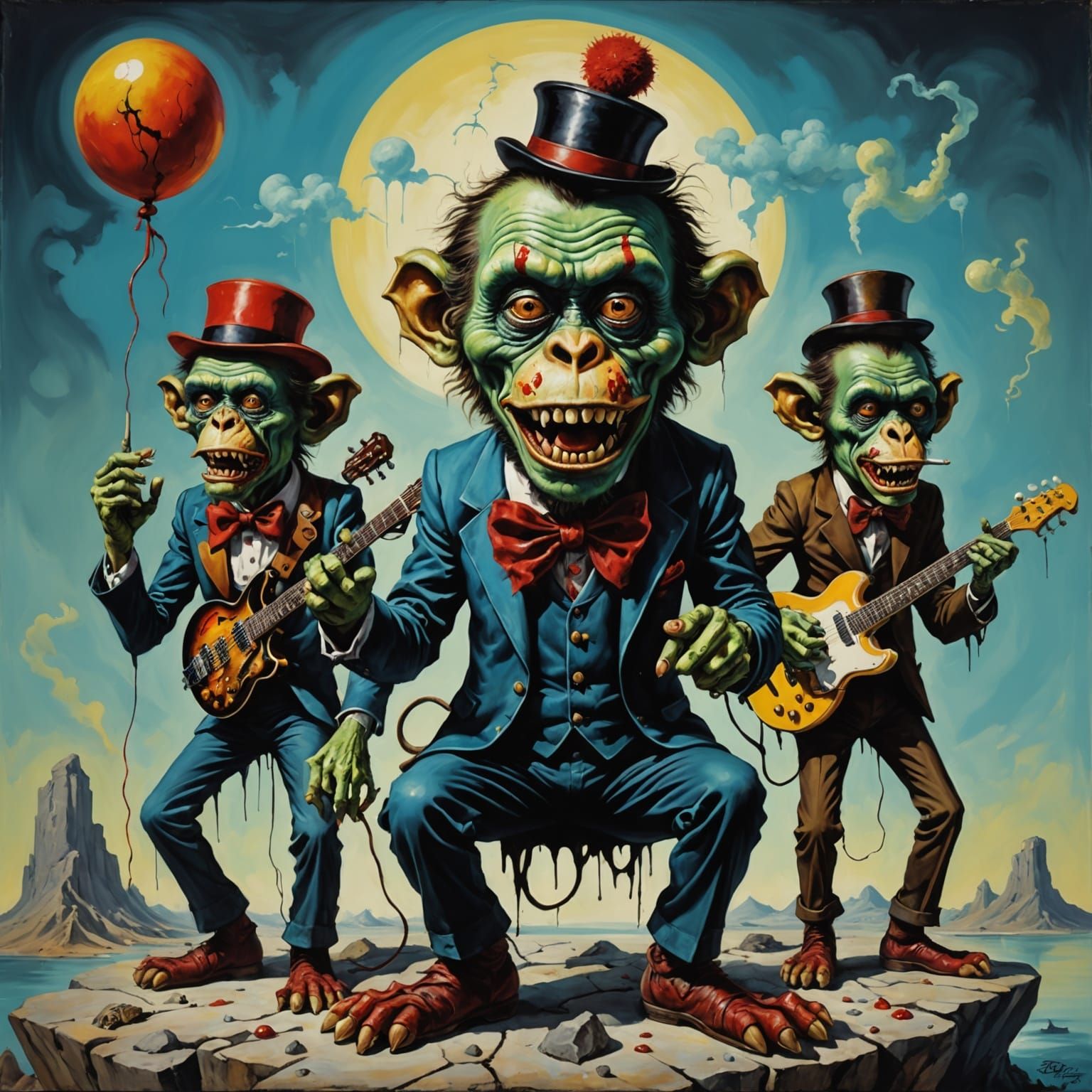 Ethereal Rockers in a Surreal Melting Landscape