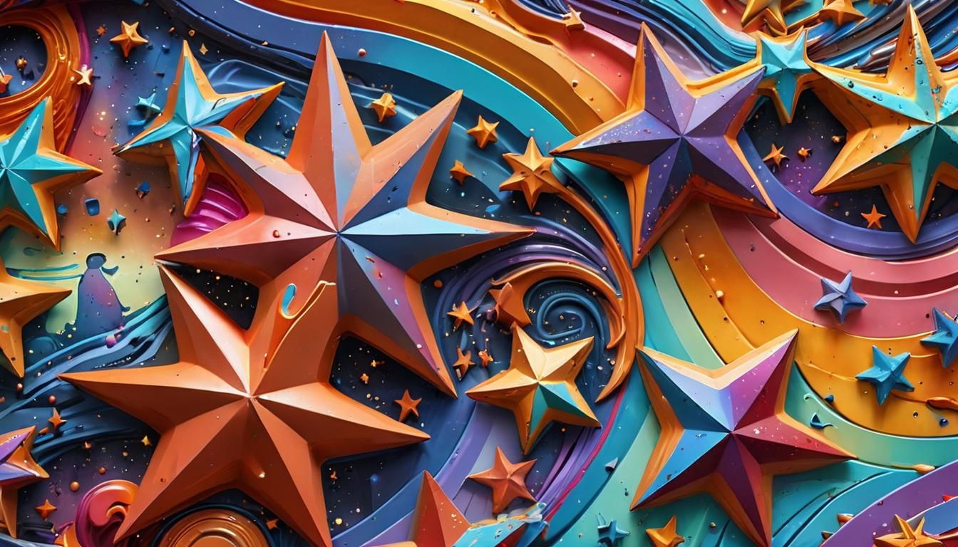 Vibrant Star Cluster Concept Art in Hyper-Realism